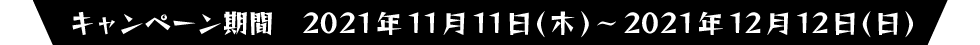 キャンペーン期間　2021年11月11日(木)～2021年12月12日(日)